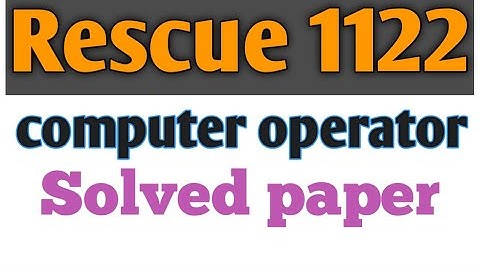Rescue 1122 computer operator  solved paper toaday.Date 10 09 2022