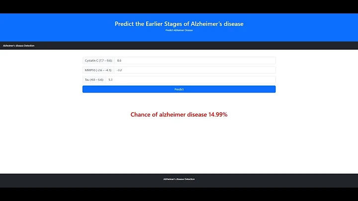 Predicting Early Stages of Alzheimer’s Disease Using Machine Learning – Biomarker-Based Diagnosis