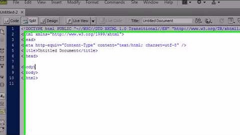 Dreamweaver CS4 Tutorial - 2 - Creating a New HTML File