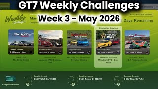 GT7 Weekly Challenges May 2026 Week 3 +Tunes/Car Setup Earn 840k Credits +Car Gran Turismo 7 on PS5