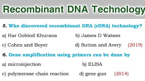 Recombinant DNA Technology MCQ - Class 12 Biology