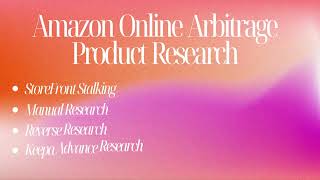 Amazon Product Research Online Arbitrage Intro FIverr Video