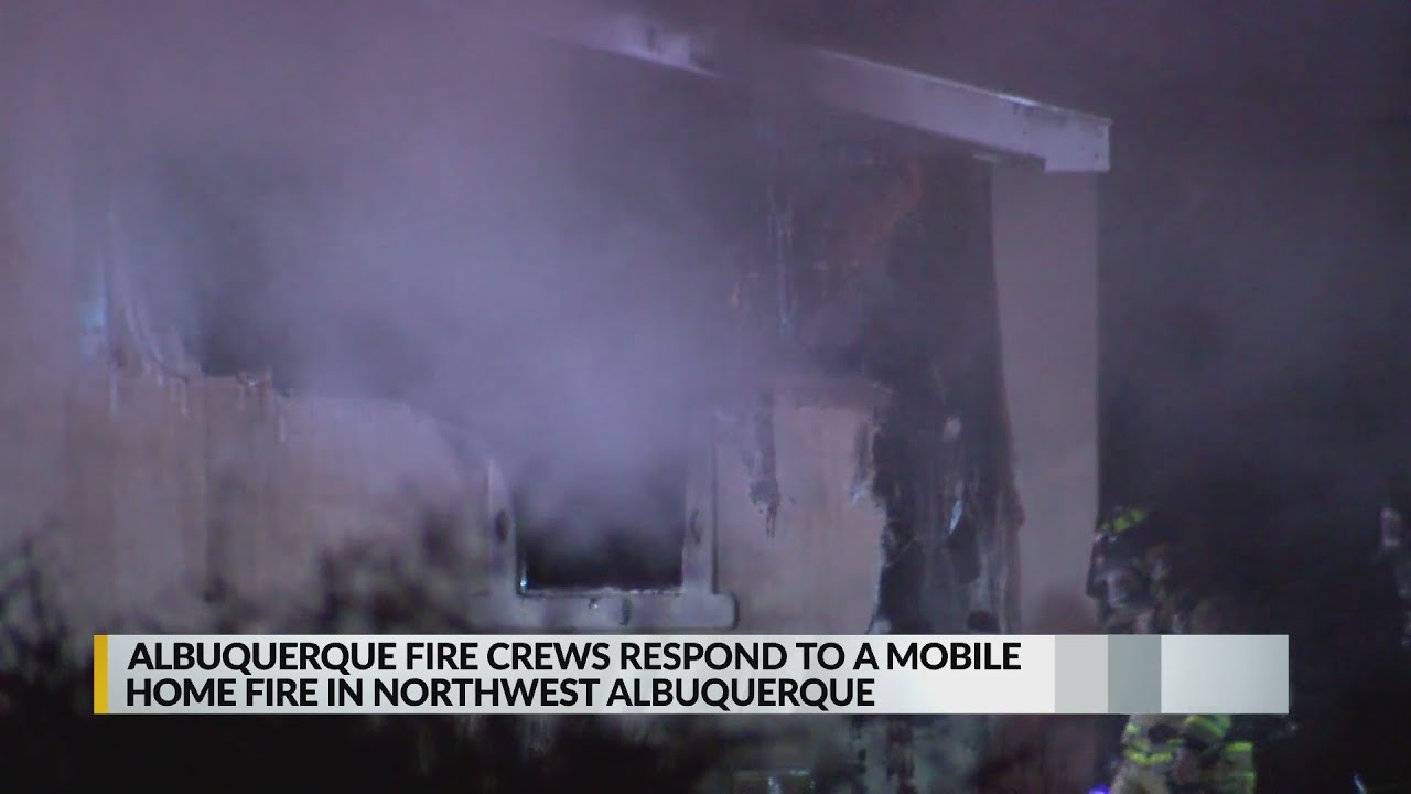 AFR crews extinguish mobile home fire in northwest Albuquerque - YouTube