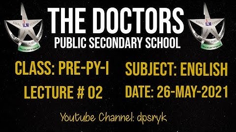 Class Pre-Py-1 English Lecture # 2 [26-May-2021] dpsryk