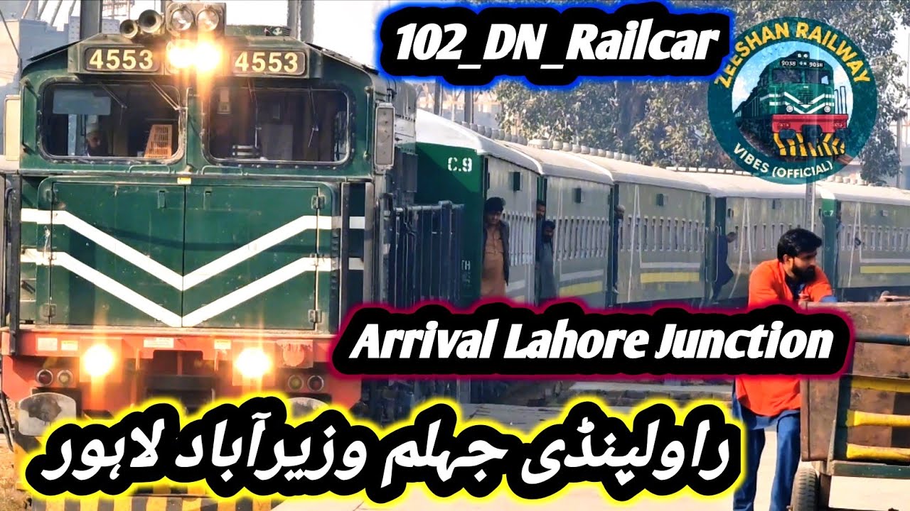 Subak Raftar Express 102DN Railcar Arrival At Lahore Junction Railway Station With new Rack