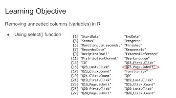 Removing unneeded variables from your data in R