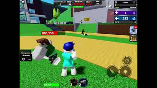 Playing Roblox all of us are dead