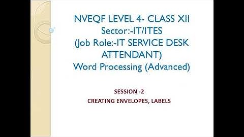 Envelopes & Labels (Level 4) //Open Office