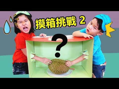 摸箱挑戰 猜猜看箱子裡面有什麼?好好玩喔!有榴莲和食物?一起玩觸感能力遊戲吧!玩具開箱 Jo Channel
