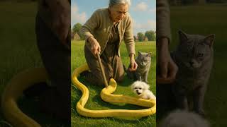 Grandma vs Python ππ΅ Will she save the dog in time? #shorts #cat #kitten #dog #python #ai #aiart Net Worth