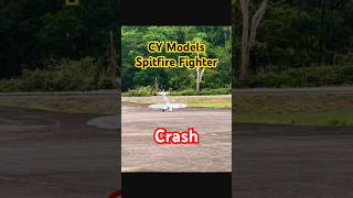 Landing Crash - CY Models Spitfire #rcwarbird #warbird #ww1 #spitfire #rcaircraft #rcplane #saito