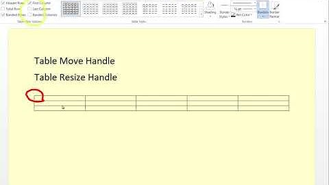 Class 5 | Ch-4 Tables in MS Word 2013 | Table Move handle & table Resize Handle