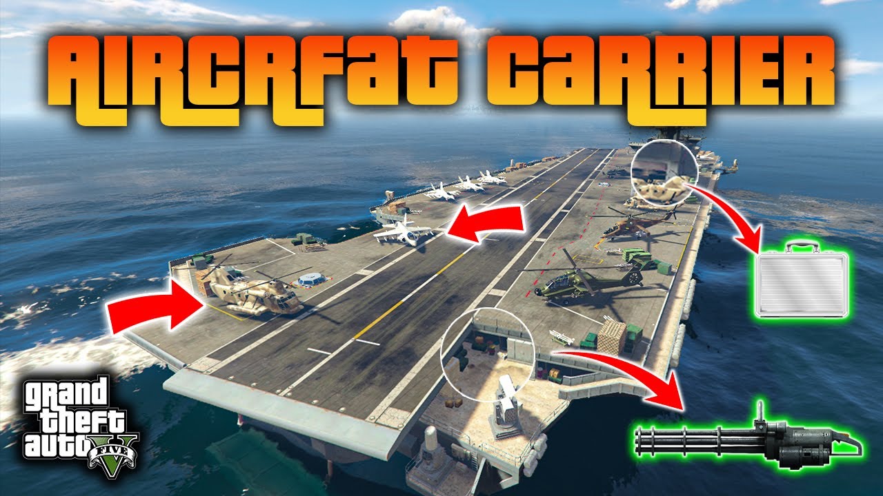 GTA 5 Aircraft Carrier Location In Story Mode Minigun MG Money 