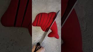 Red Sand Crush ASMR 🔥 Satisfying Kinetic Sand Cutting &amp; Crunchy Sounds | OddlySand #kineticsand#asmr