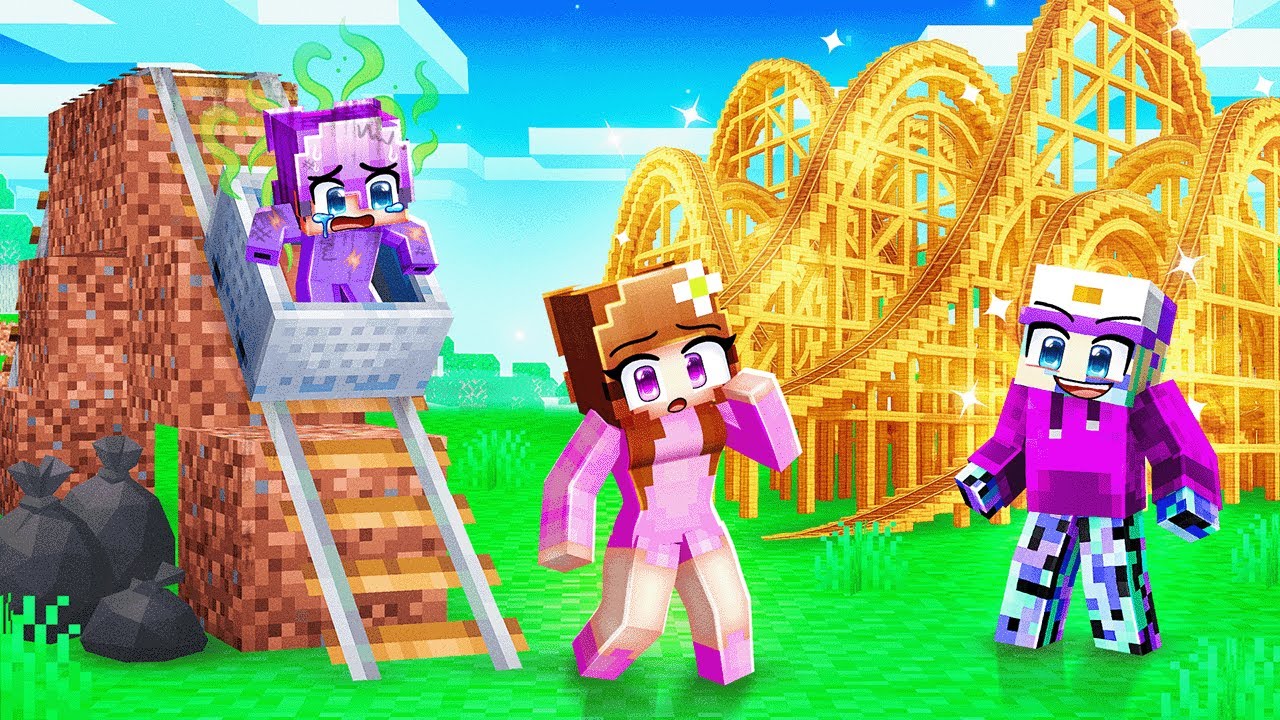 RICH vs POOR Roller Coaster Build Battle!