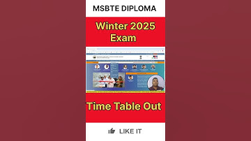 📢 MSBTE Winter 2025 Exam Time Table आले! | Full Update #Shorts