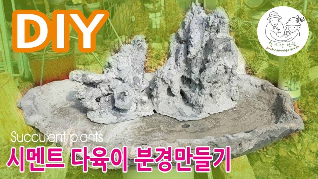 시멘트대형바위솔 분경만들기 DIY 전원생활 참사랑정원이야기