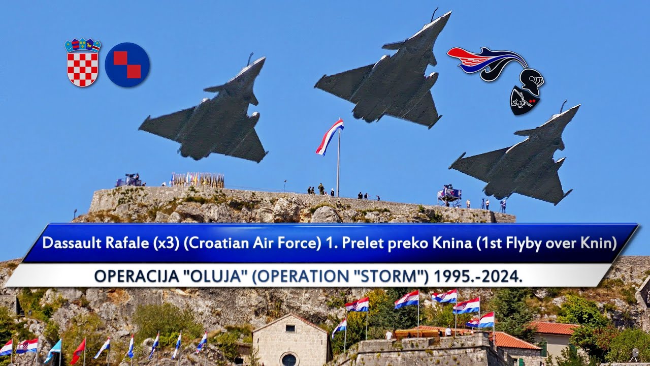 ✈️🇭🇷Dassault Rafale (x3) (Croatian Air Force) 1. Prelet preko Knina  OPERACIJA 