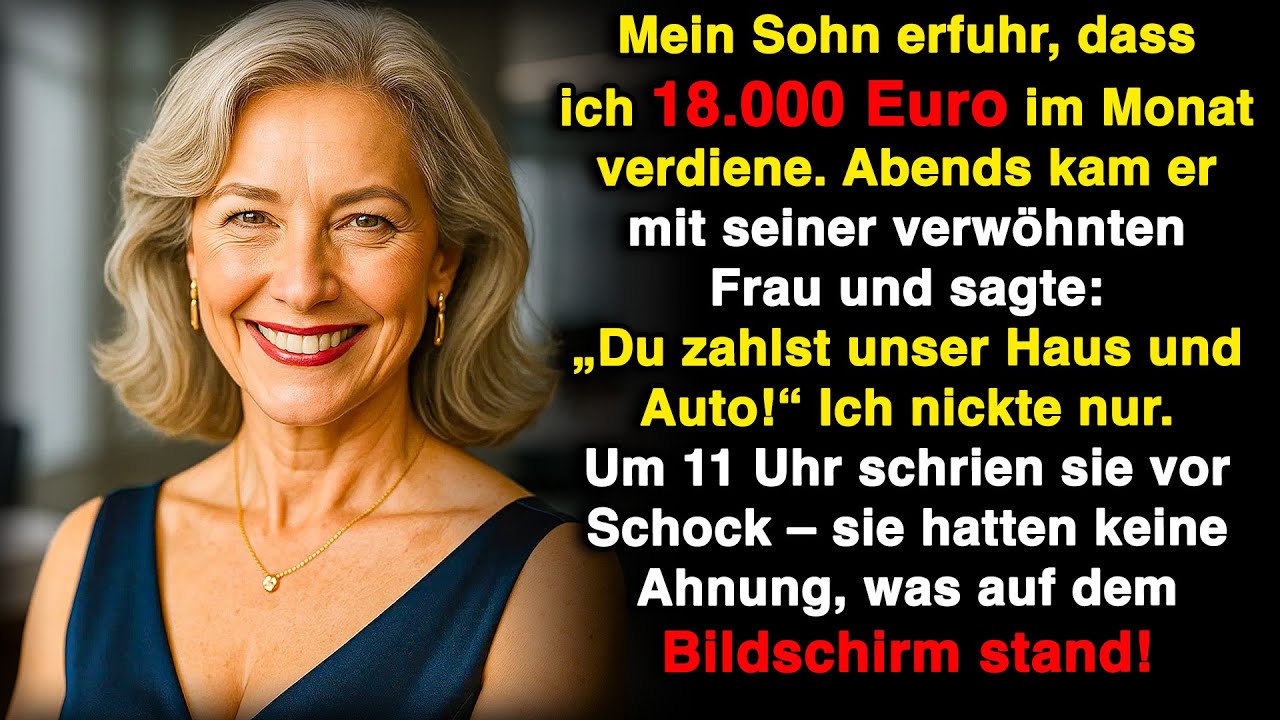 Mein Sohn entdeckte, wie viel ich verdiene, und kam mit seiner verwöhnten Frau, um alles zu fordern!