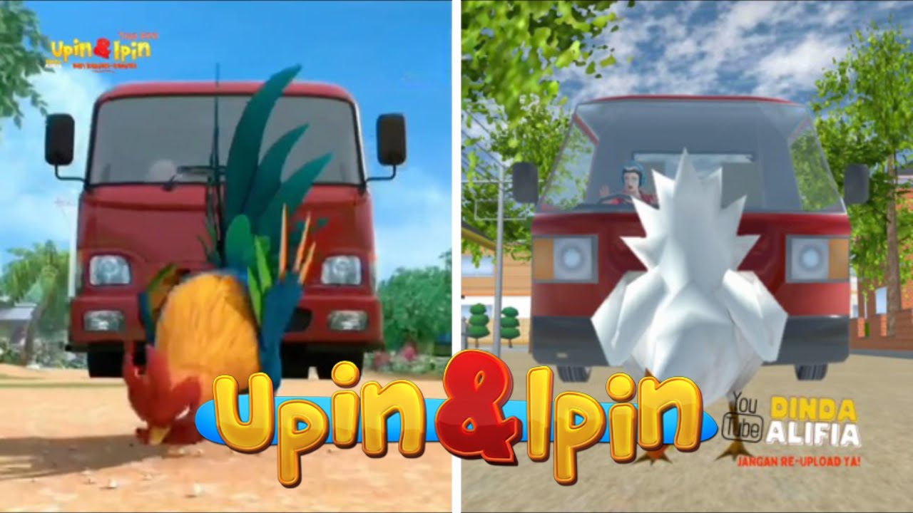 Tiru Aksi Upin & Ipin Perginya Rembo Ketabrak Truk versi Sakura School Simulator