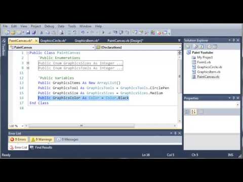 Visual Basic Tutorial   171   Paint Part 4 Building PaintCanvas   YouTube