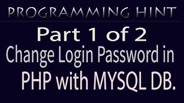 How to change login password in php with mysql part1 of 2?