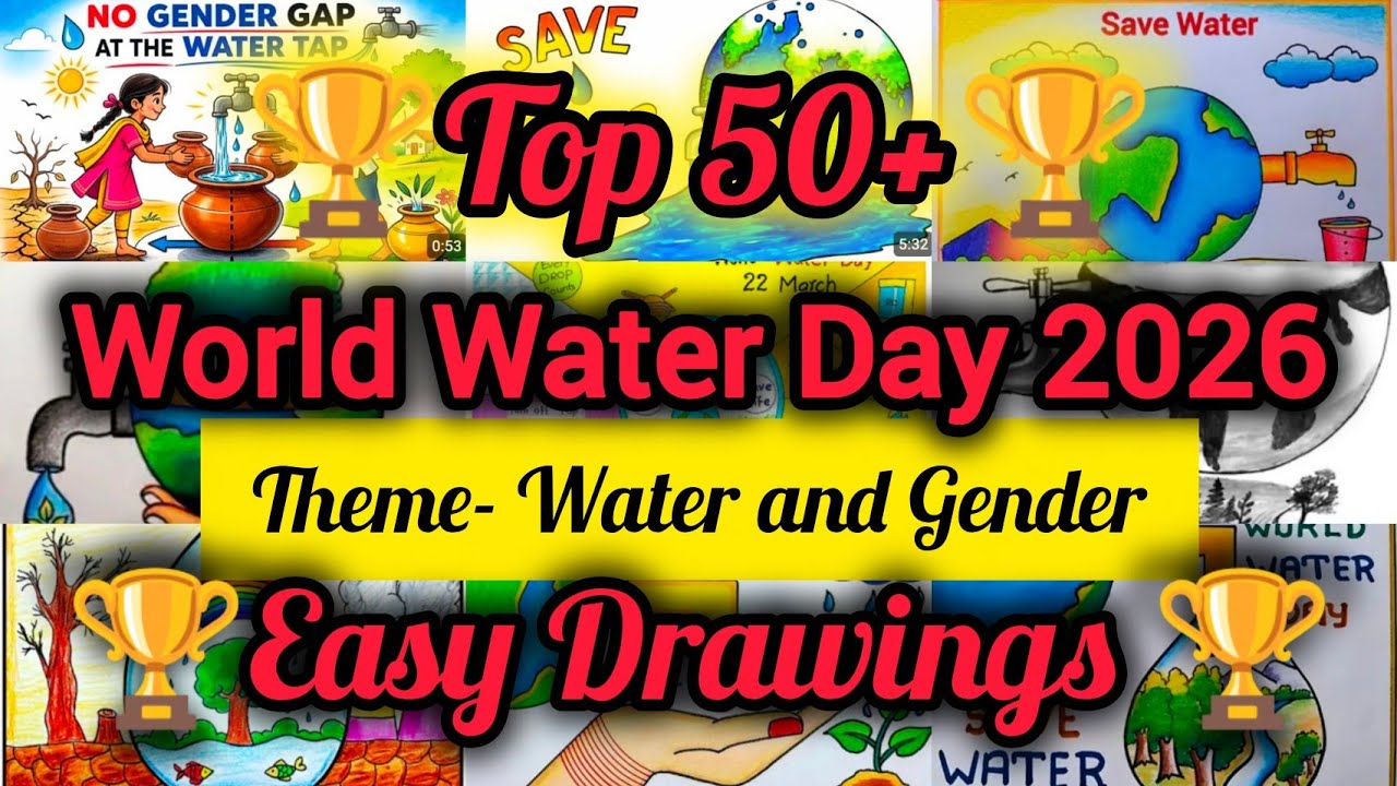 World Water Day Drawing 2026/Water and Gender Theme Drawing Easy/Award ...