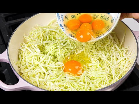 Cabbage with eggs are better than meat when cooked in this easy way! Simple and delicious recipe