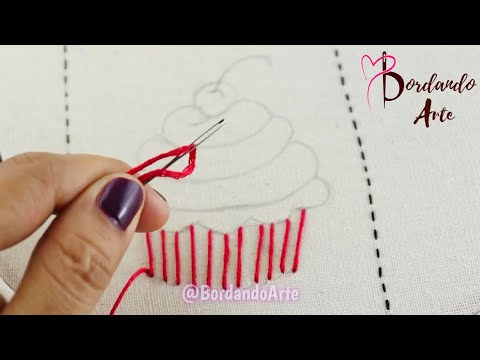 BORDADO A MANO PUNTADAS PARA CUPCAKE | HAND EMBROIDERY EASY STITCH UNIQUE DESIGN