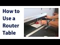 How To Use A Router Table