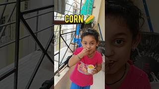 Sanvi loves CORN  #corn #streetfood #yummy