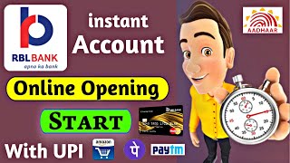 RBL bank Digital Saving account online opening start || rbl instant saving account online with upi