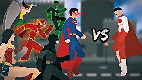 Omni man vs Justice League - Stick nodes animation 