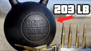 Worlds Largest Kettlebell vs .50 Cals