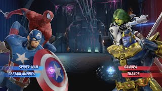 Spider-man and Captain America vs Gamora and Thanos - MARVEL VS. CAPCOM: INFINITE