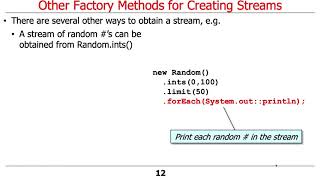 Java Streams: Other Factory Methods Profile