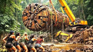 USA Girl Restores a GIANT Abandoned Tunnel Boring Machine! 😲 | ASMR Restoration
