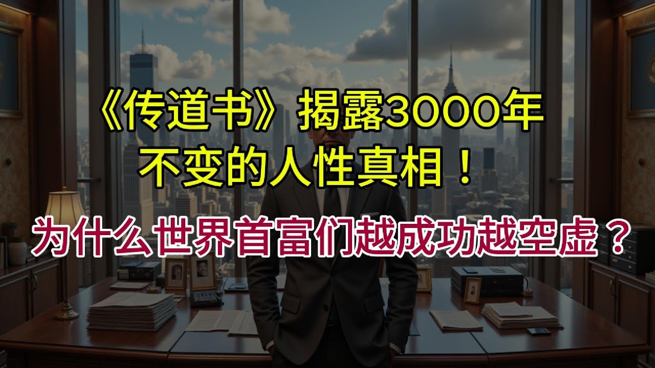 《传道书》的全新完整解读！为什么世界首富们越成功越空虚？