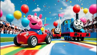 Peppa Pigs Race Car Adventure With Thomas