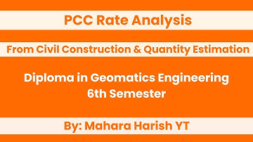 Rate Analysis of PCC - Civil Construction Old Numerical