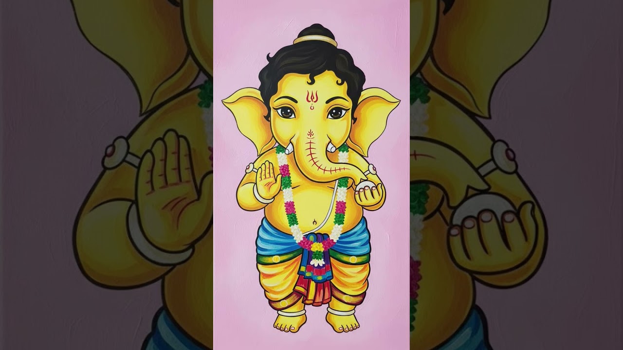 Lord Ganesha Painting – Easy Acrylic Art Tutorial 🐘🎨 