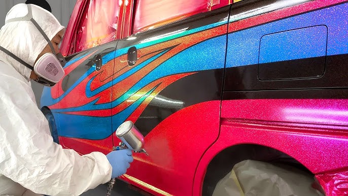 How to Custom Paint Graphics and Flake painting / Car Painting