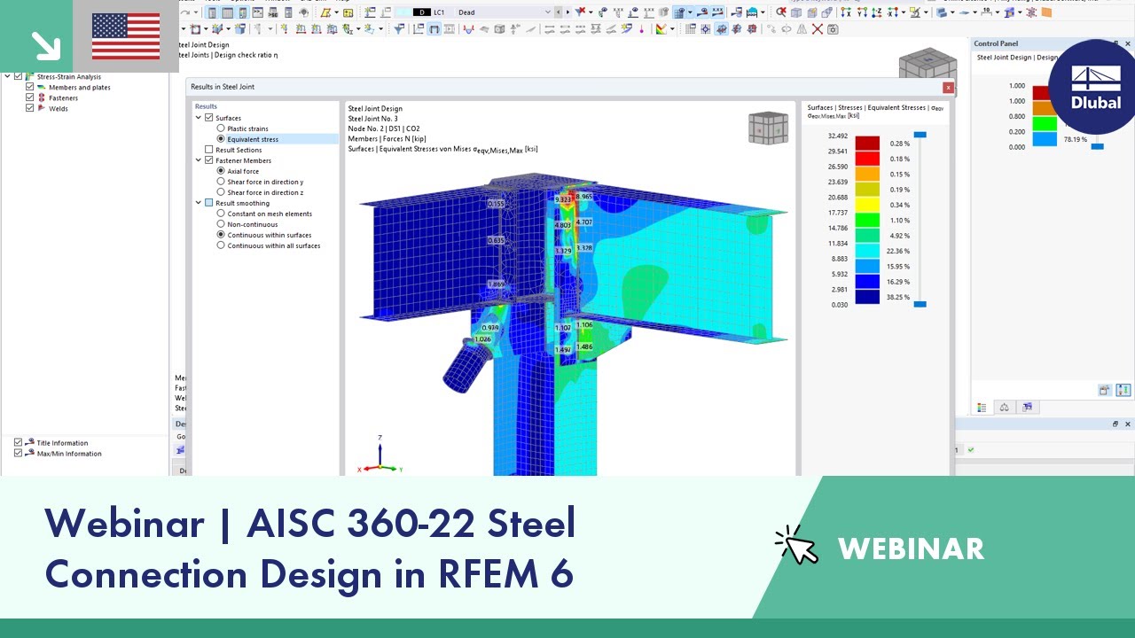 Webinar | AISC 360-22 Steel Connection Design in RFEM 6
