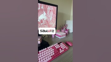 💖 SABLUTE Hot Pink Retro Keyboard 🖥️ Desk View #shorts #review #tech #keyboard #wireless