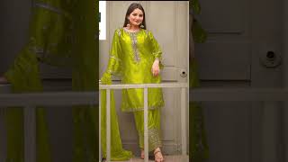 *FA DESIGN 💚Neck,Sleeves Border Sequence Heavy Embroidery#sticheddresses #stiched #fashion