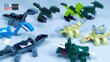 ⛔ SUPER SIMPLE Mini Dino MOC Build [TUTORIAL] Building Blocks LEGO