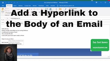 How to Add a Hyperlink to the Body of an Email  sent from Excel