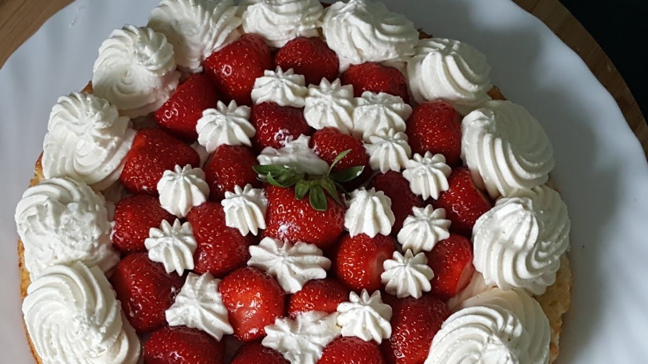 Gâteau facile aux fraises crème chantilly mascarpone 🍓facile 👌gâteau idéal pour l'été