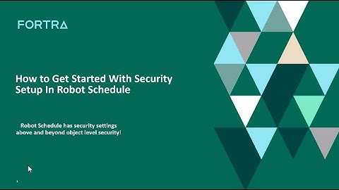 Robot Schedule | Getting Started with Robot Schedule Security Settings