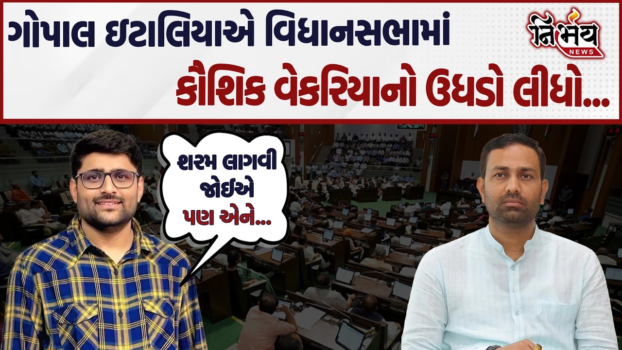 Gopal Italia એ વિધાનસભામાં કેમ કહ્યું Kaushik Vekariya ને શરમ લાગવી જોઈએ પણ એને...| Nirbhay news |